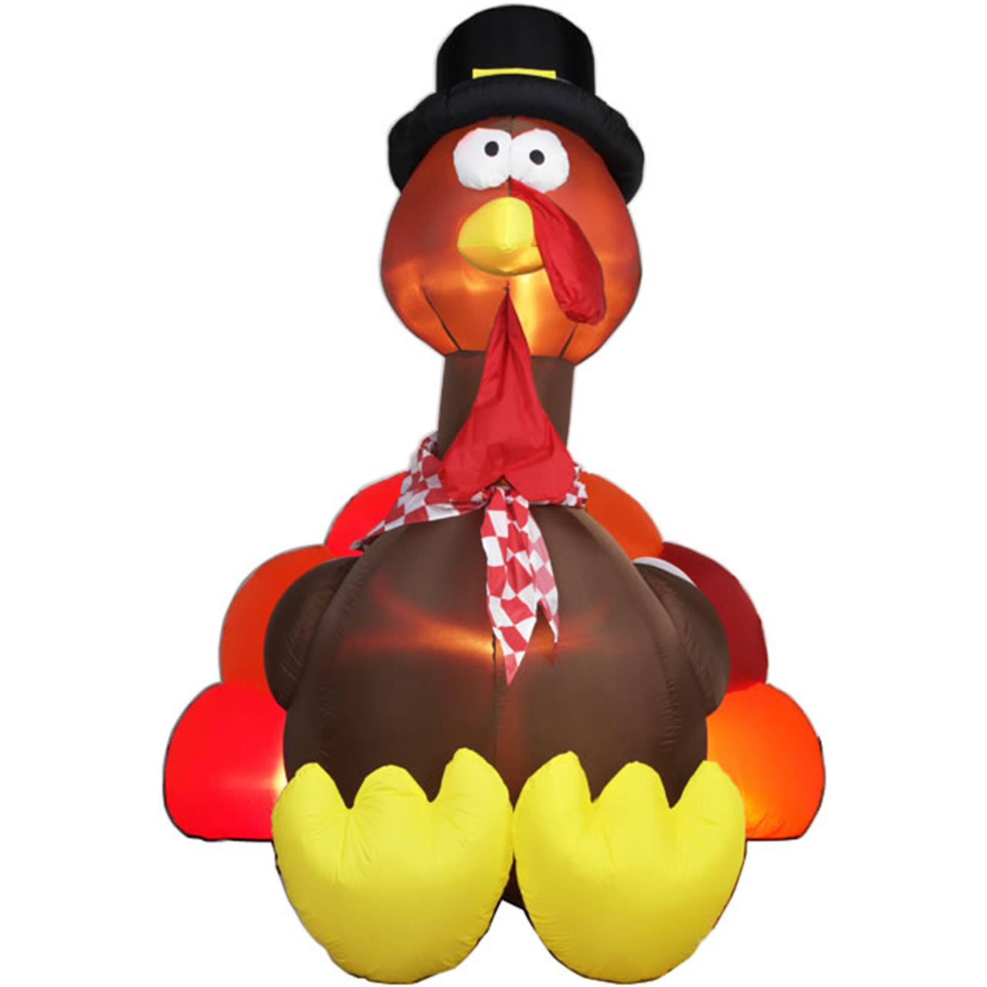 6ft. Airblown® Inflatable Thanksgiving Turkey with Pilgrim Hat
